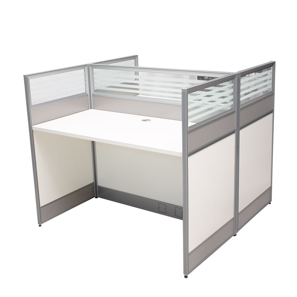 WORKSTATION STARKEN PARA DOS PERSONAS EN MELAMINA WHITE-GRAY (LB-H2B12)