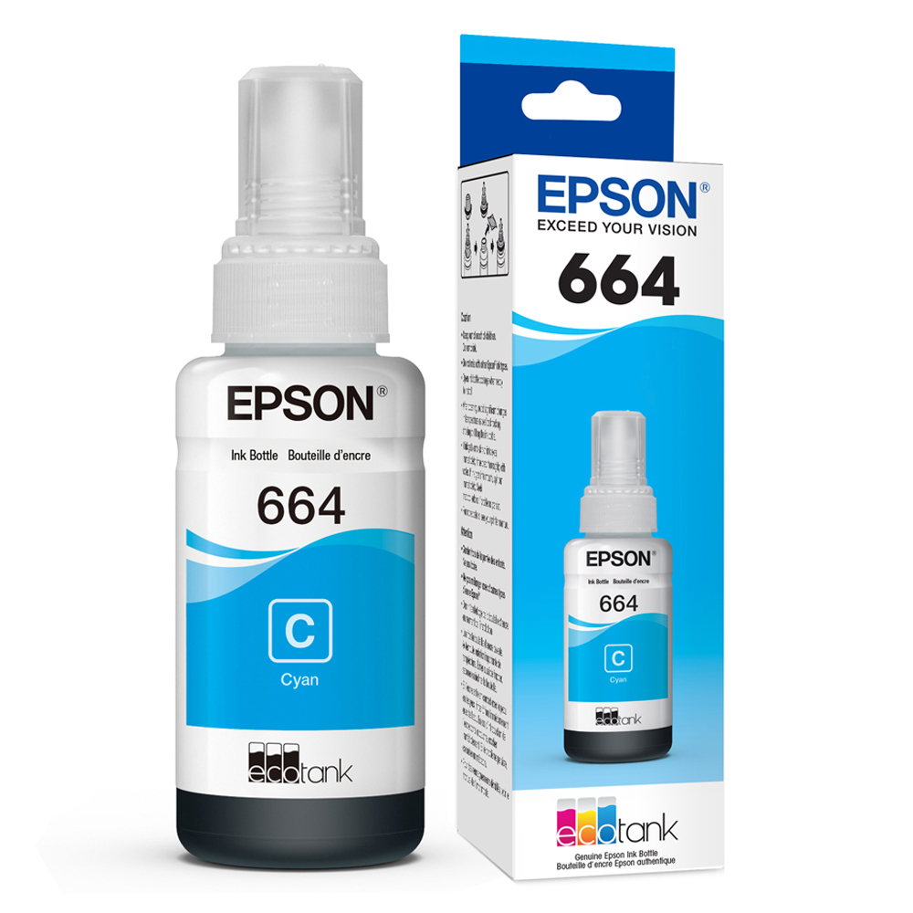 BOTELLA DE TINTA EPSON (#664) PARA 120/L210/L220/L380/L395/L575 CYAN (T664220)