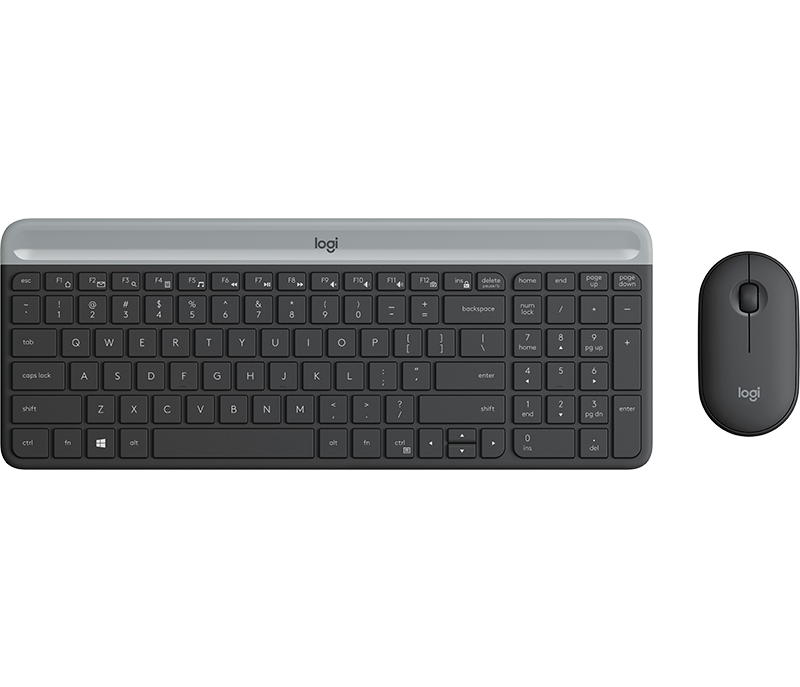 TECLADO/MOUSE LOGITECH MK470 SLIM SPA WIRELESS BLACK GRAPHITE (920-009266)