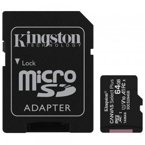 MEMORIA MICRO SD KINGSTON 64GB CLASS-10 UHS-I CON SD ADAPTADOR(SDCS2/64GB)