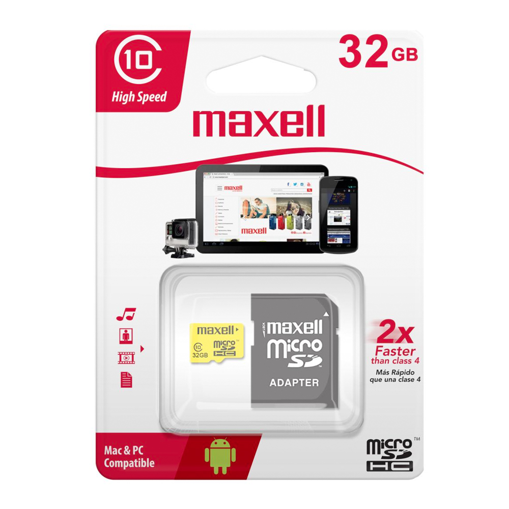 MEMORIA MICRO SD MAXELL CON ADAPTADOR CLASS 10/32GB (MCSD-32CL10) (346306)