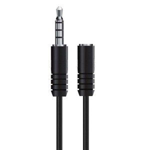 CABLE ARGOM 5FT AUDIO 3.5MM MALE TO FEMALE 3.5MM BLACK (ARG-CB-0038)