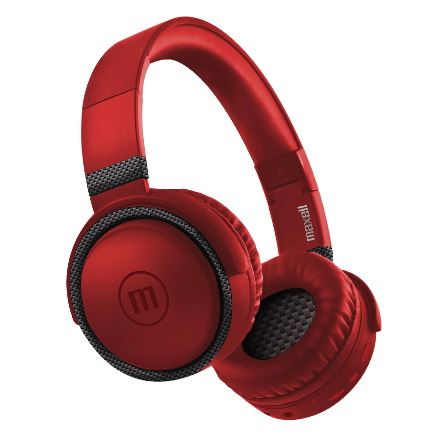 HEADPHONE MAXELL HP-B52 FULL SIZE AUDIO 3.5MM BLACK-RED (347855)