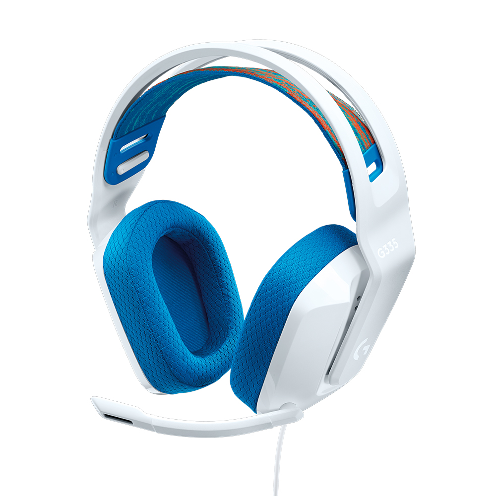 HEADSET GAMING LOGITECH G335 WIRED AUDIO 3.5MM WHITE-BLUE (981-001017)