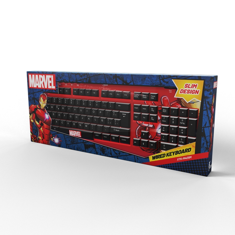 TECLADO XTECH IRON MAN MULTIMEDIA SPA USB RED (XTK-M401IM)