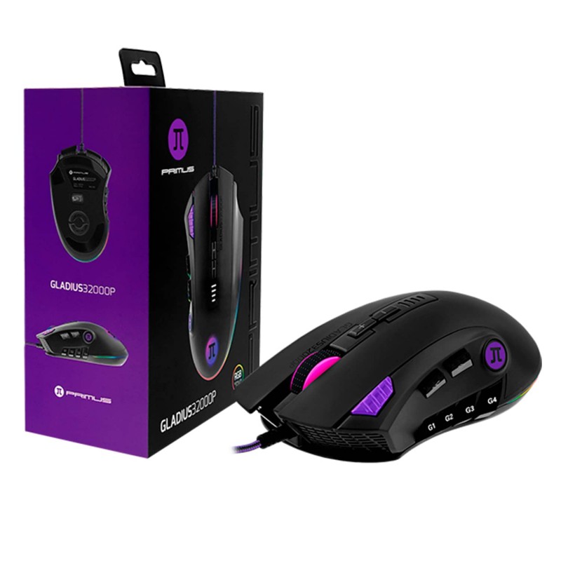 MOUSE GAMING PRIMUS GLADIUS 3200P RGB USB BLACK (PMO-302)