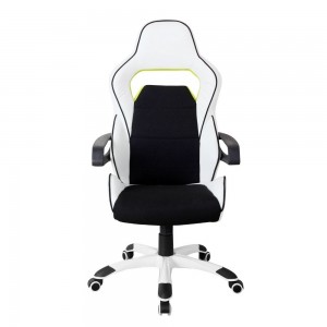 SILLA EJECUTIVA TECHNI MOBILI RACING-GAMING WHITE-GREEN (CH-2021-WHT)