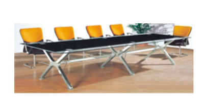 MESA DE CONFERENCIA STARKEN 10 PERSONAS GLASS TOP BLACK 3.3M X 1.5M (H008)