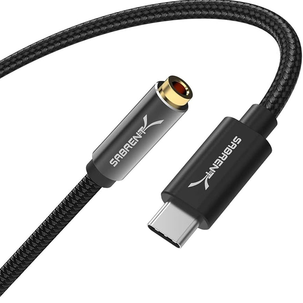 ADAPTADOR SABRENT USB-C MALE TO AUDIO 3.5MM FEMALE W/CORD 20" (CB-UC35)