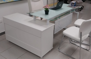 MUEBLE (PC) STARKEN GLASS TOP FULL WHITE (CT-3517A)