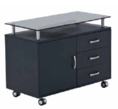 CREDENZA STARKEN GLASS TOP BLACK (S-10)