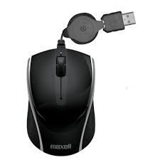 MOUSE MAXELL MOWR-000 OPTICAL RETRACTABLE USB BLACK (347058)