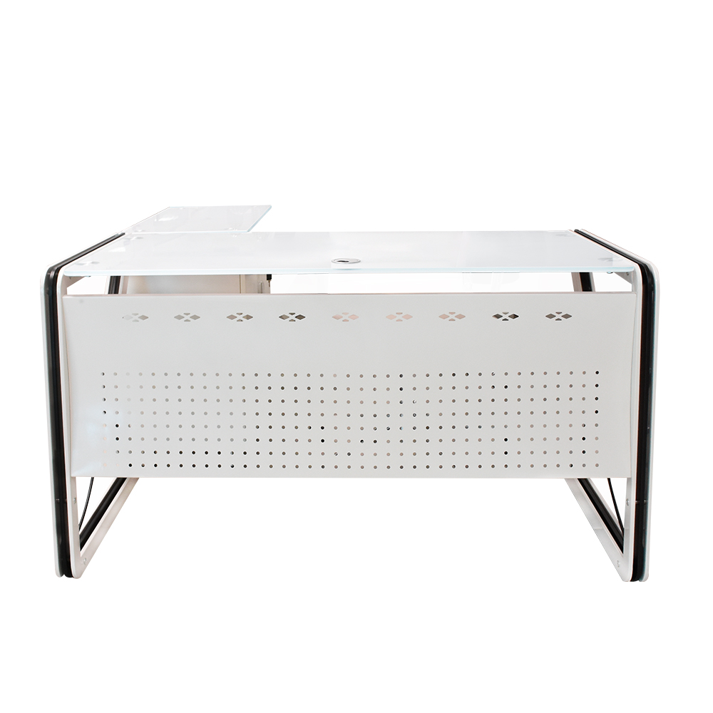 MUEBLE (PC) EJECUTIVO STARKEN GLASS TOP WHITE (B1613)