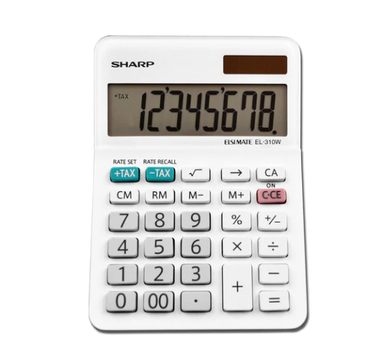 CALCULADORA SHARP 8 DÍGITOS WHITE (EL-310WB) *