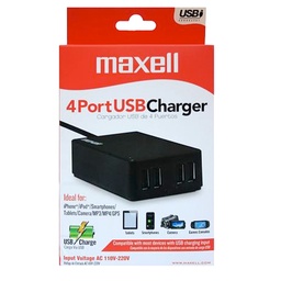 [CRG78] ADAPTADOR MAXELL HUSD-4 USB CHARGING HUB 4 PUERTOS AC (347630)