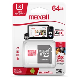 [MEM1040] MEMORIA SD MAXELL 64GB/UHS-3/MCSD-64U3/MICRO CON ADAPTADOR (347898)