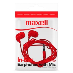 [EAR200] EARPHONES MAXELL IN-BAX AUDIO 3.5MM RED (347947)