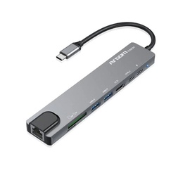 [HUB97] HUB ARGOM ONE AXESS 8 IN 1 USB3.0/MICRO SD/USB-C/RJ45/DP/100W (ARG-UB-0093)