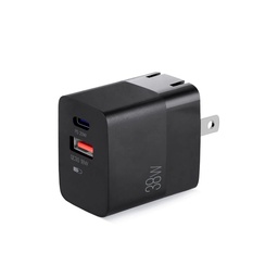 [ADA918] ADAPTADOR ARGOM DUAL FAST CHARGER TYPE-C/USB PARA PARED 38W (ARG-AC-0122BK)
