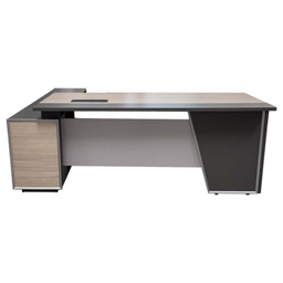 [ESC90] ESCRITORIO EJECUTIVO STARKEN MELAMINE 2.0M GREY-WOOD (M02-A2019R)