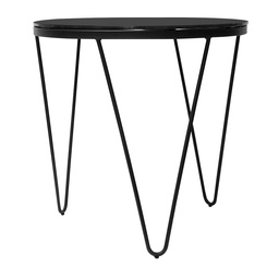 [MES163] MESA DE CENTRO STARKEN GLASS TOP REDONDA BLACK (YF-19073T)