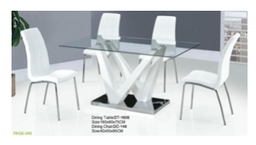 [MES124] MESA STARKEN PARA 6 PERSONA GLASS TOP 1.6M WHITE (T-030)