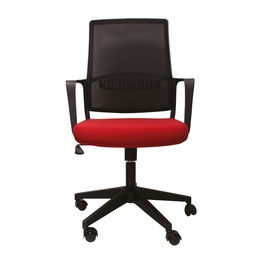 [SIL955] SILLA SEMI-EJECUTIVA STARKEN EN PIEL BLACK-RED (CM-B206BS-1)