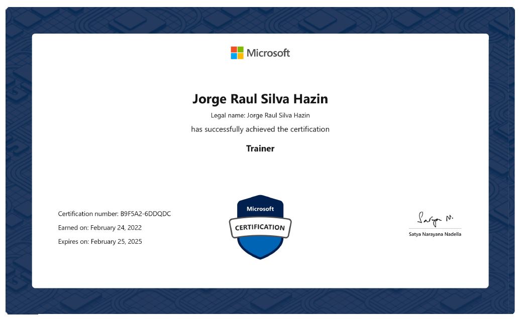 Certificado de Microsoft (Microsoft Certified Trainer–MCT)