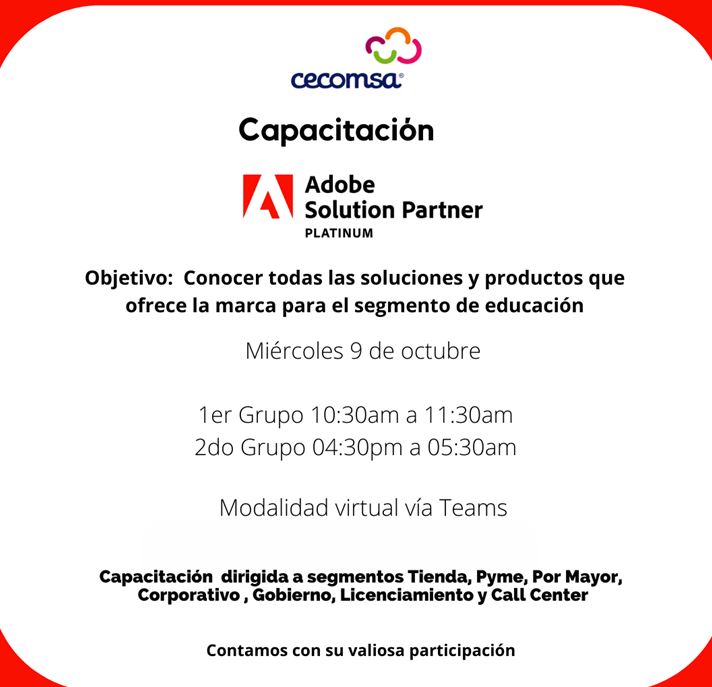 CAPACITACION ADOBE SOLUTION PARTNER